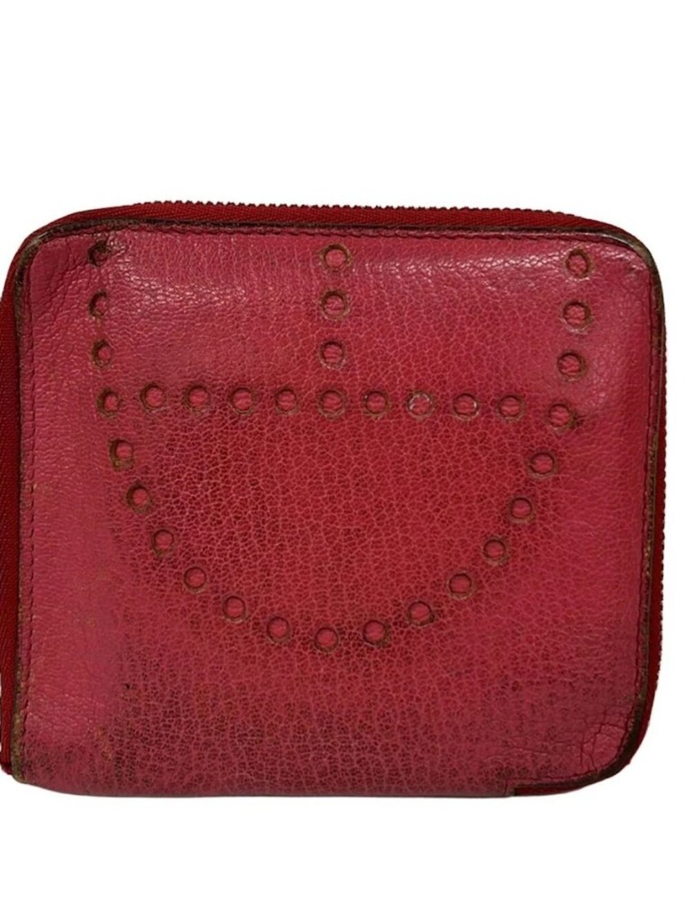 HERMES Evelyn Compact Zip - Pink Chevre Square N Bifold Wallet